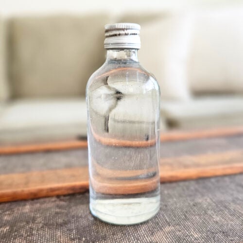 Small bottle of homemade mouthwash.