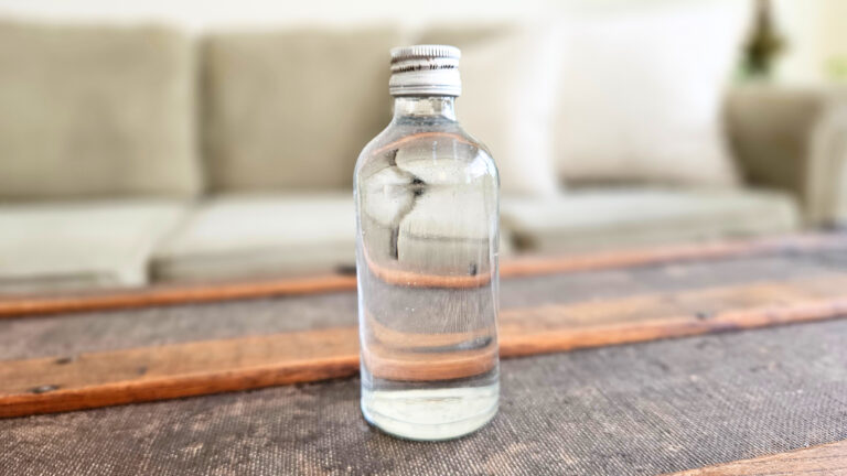 Small bottle of homemade mouthwash.